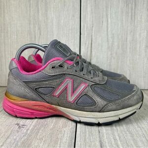 New Balance 990v4 USA Grey Pink Athletic Sneaker Running Shoe Womens Size 7.5